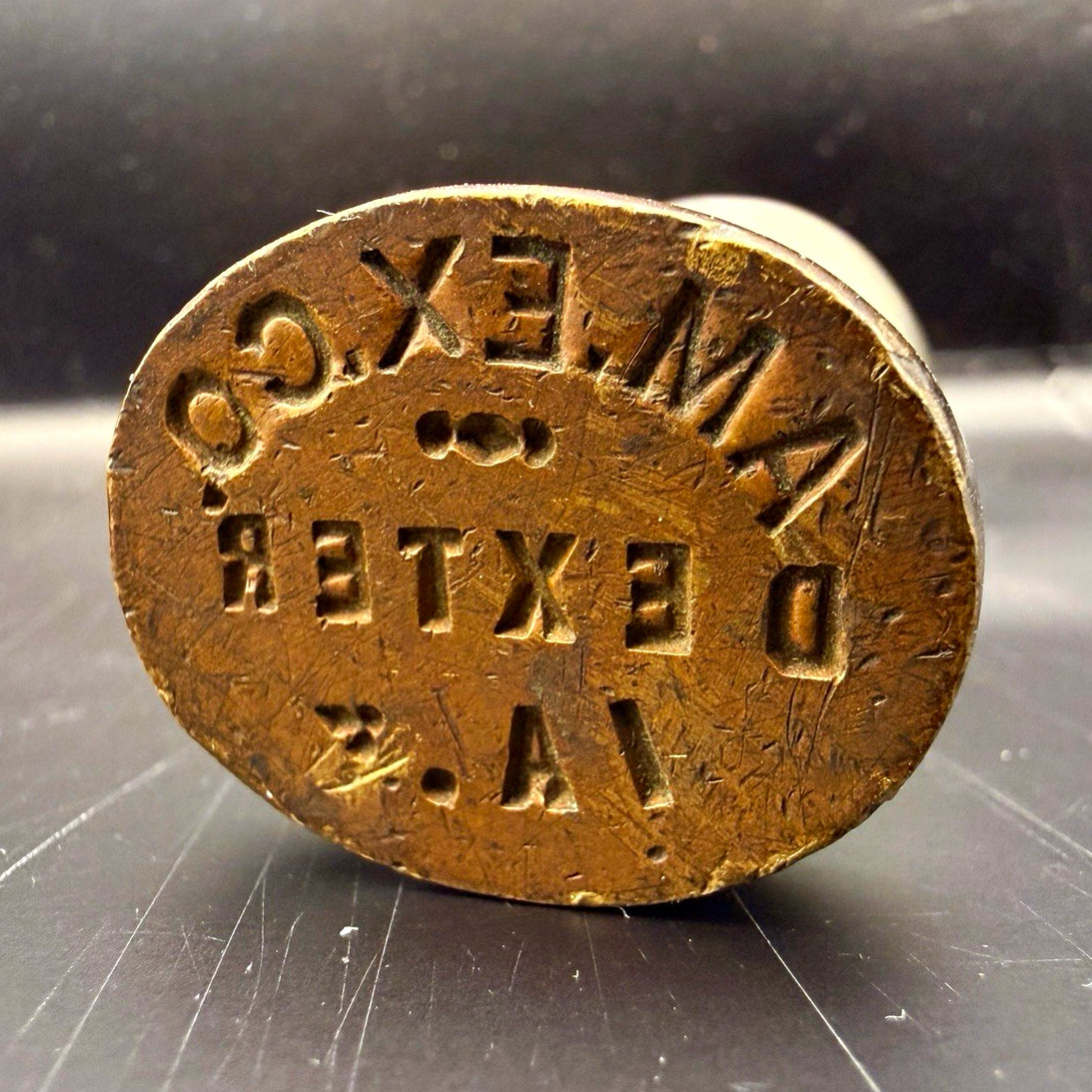 Awesome** Vintage Metal Hand Stamp Seal Rubber Stamp 