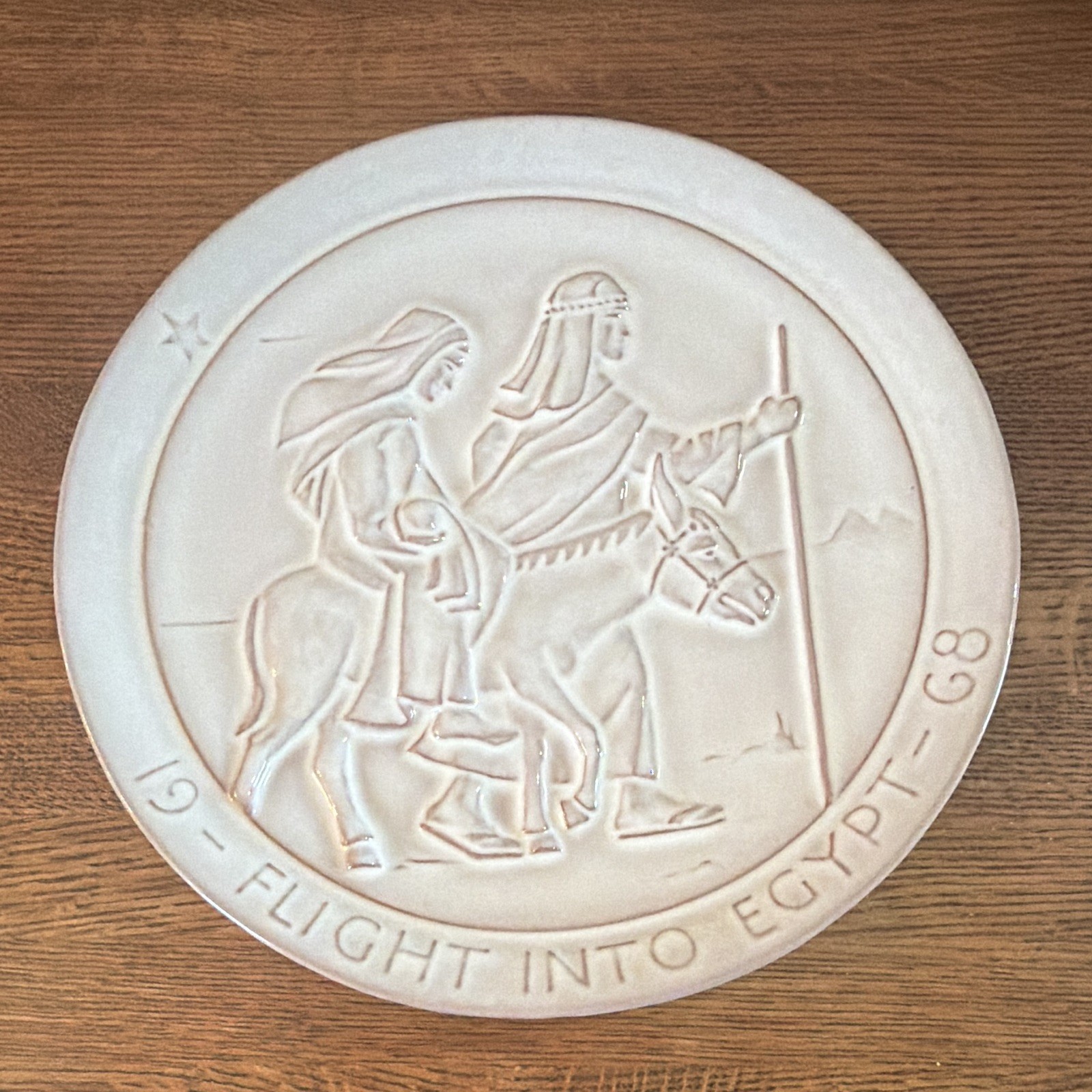 Frankoma Pottery 1968 Flight Into Egypt Christianity Collector Plate John Frank