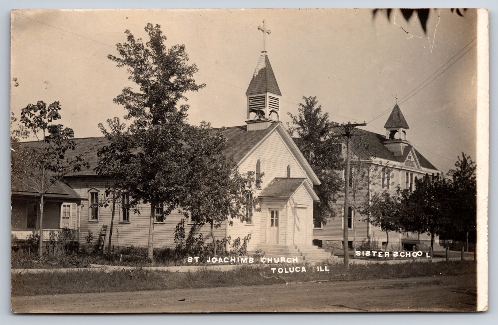 St. Joachims Church Sister School Toluca Illinois IL 1912 Real Photo RPPC