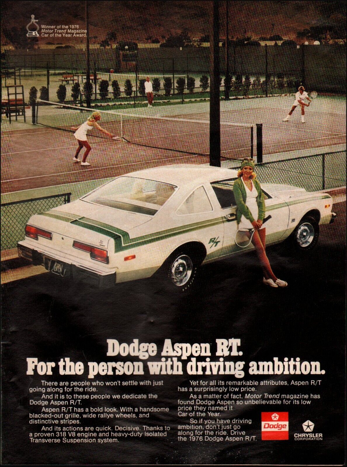 Vintage ad 1976 Dodge Aspen RT retro Car Auto Vehicle photo   02/17/23