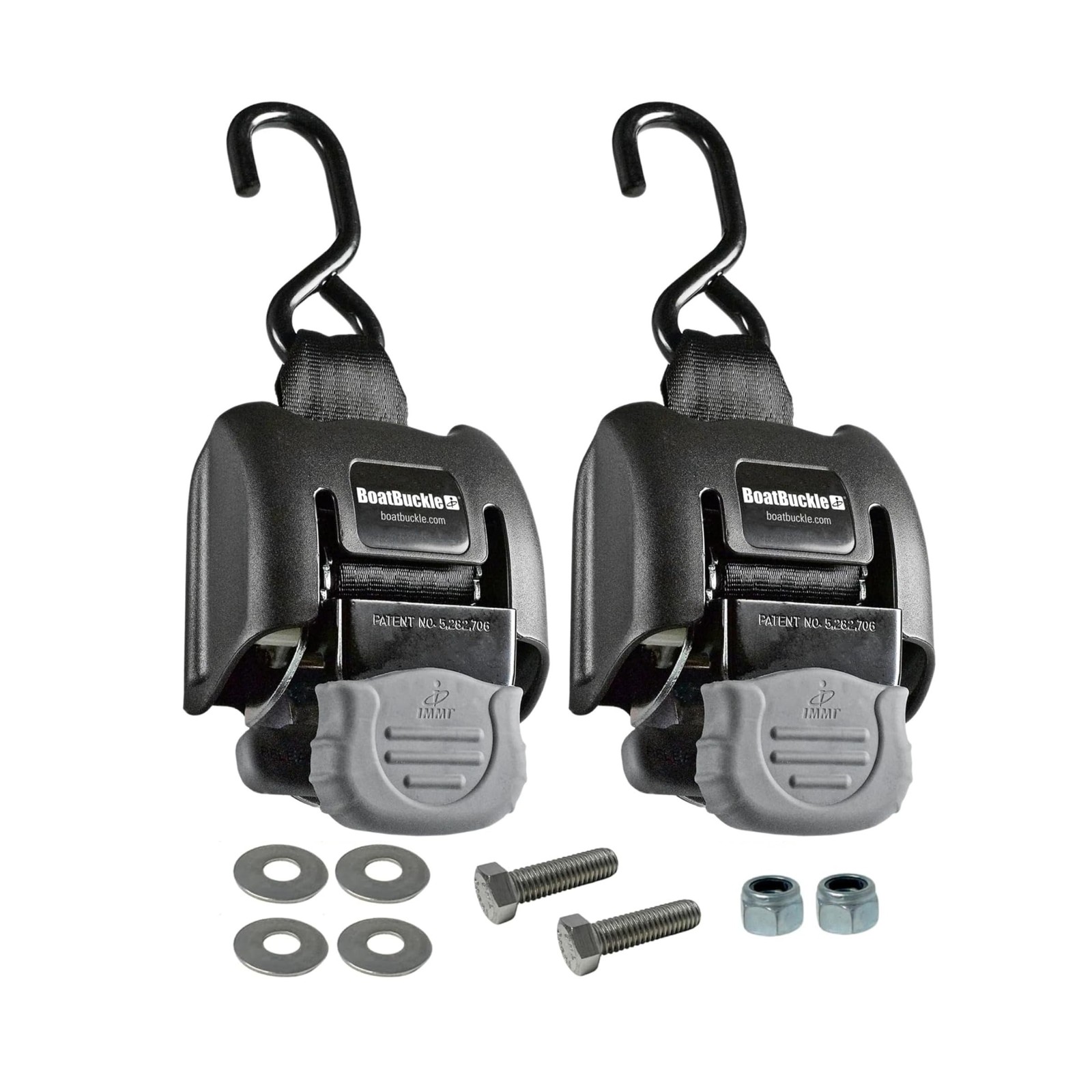 BoatBuckle G2 Transom Boat Tie Down Straps to Trailer 2x43-Inch, 2500lbs Brea...