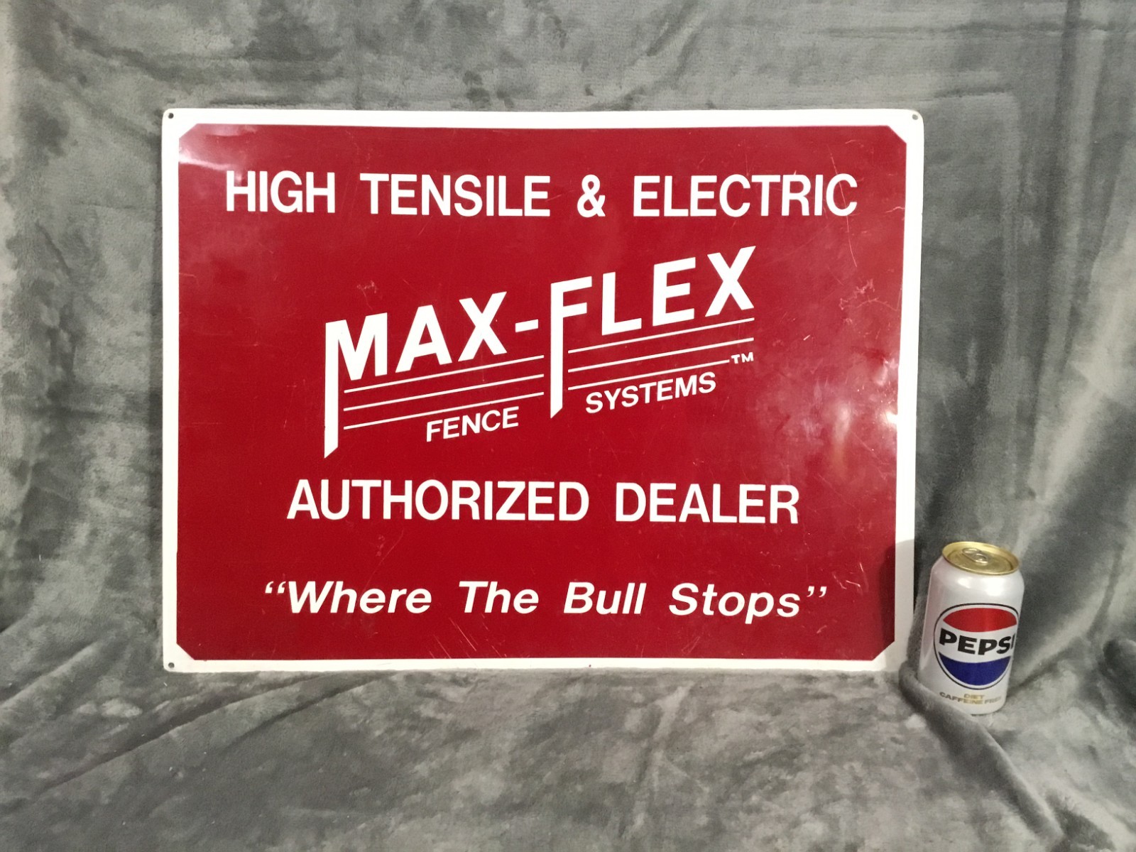 Rare Max-Flex Fence Systems AUTHORIZED DEALER Large Metal Sign  24 x 18 Inch
