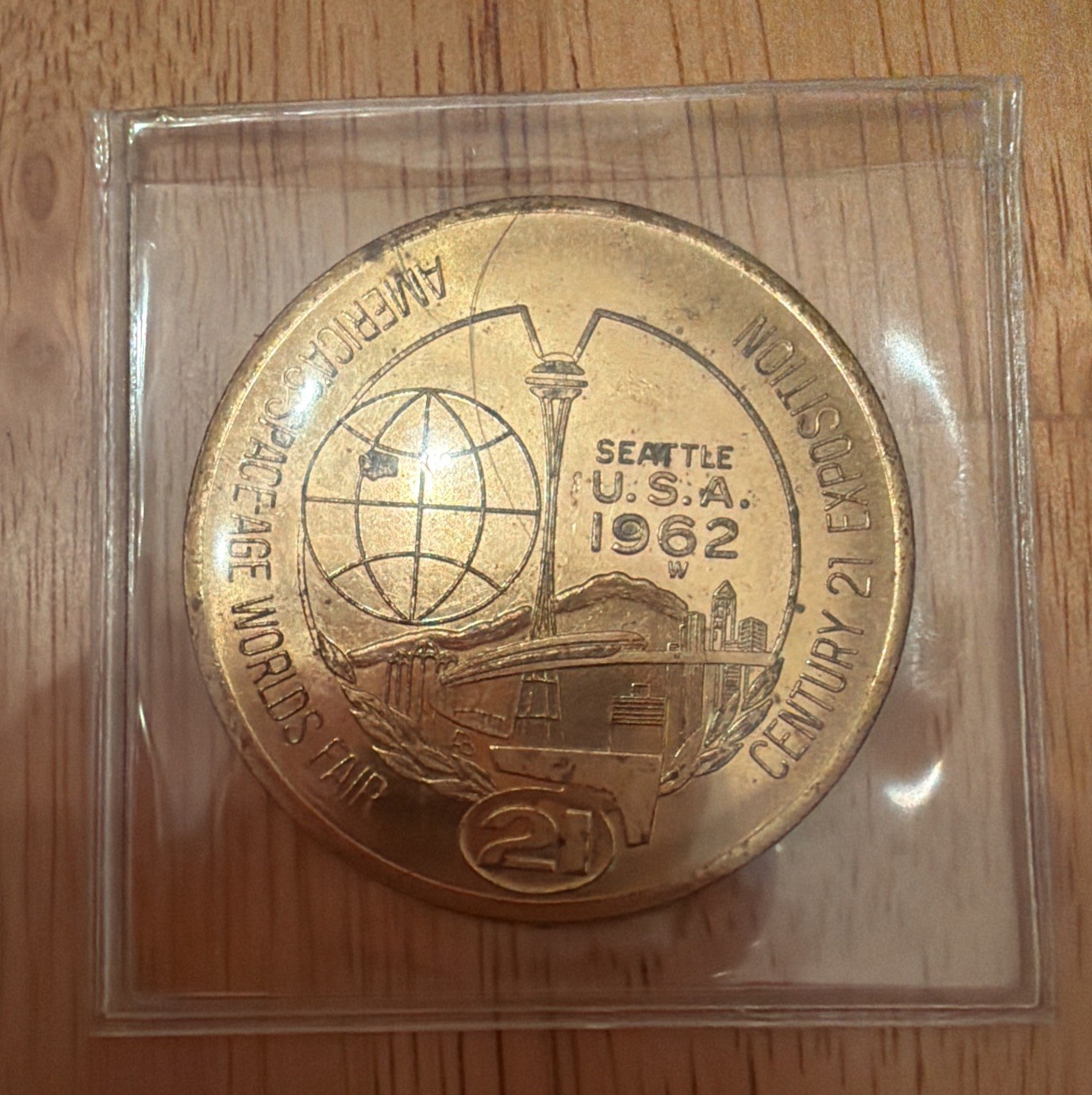 1962 Worlds Fair $1 Trade Token - Seattle, Washington - Century 21 - 39 mm - 21g