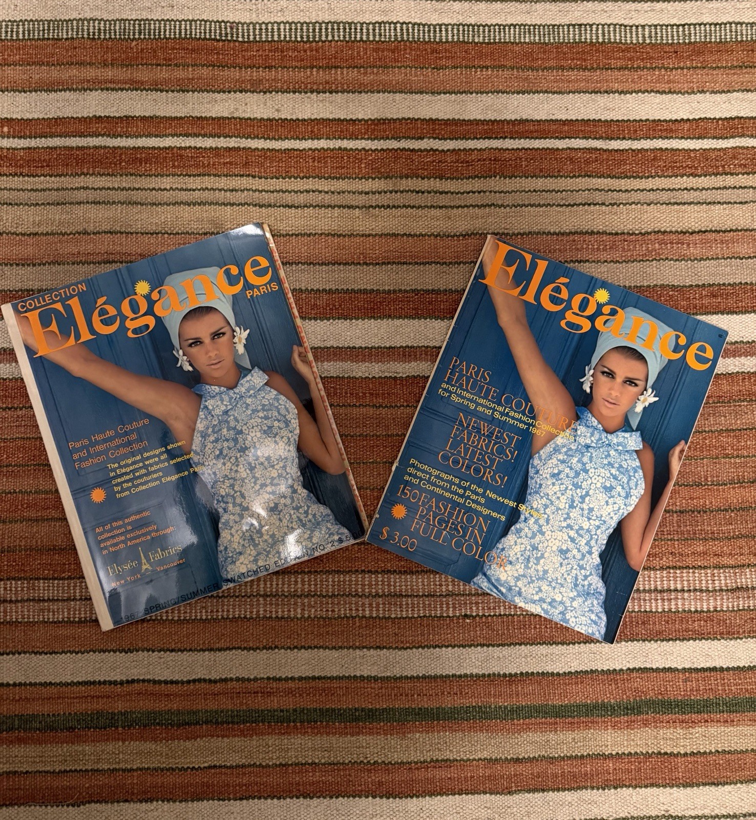 Vintage 1967 Elegance Paris Haute Couture Magazine & Swatched Edition FABRIC 