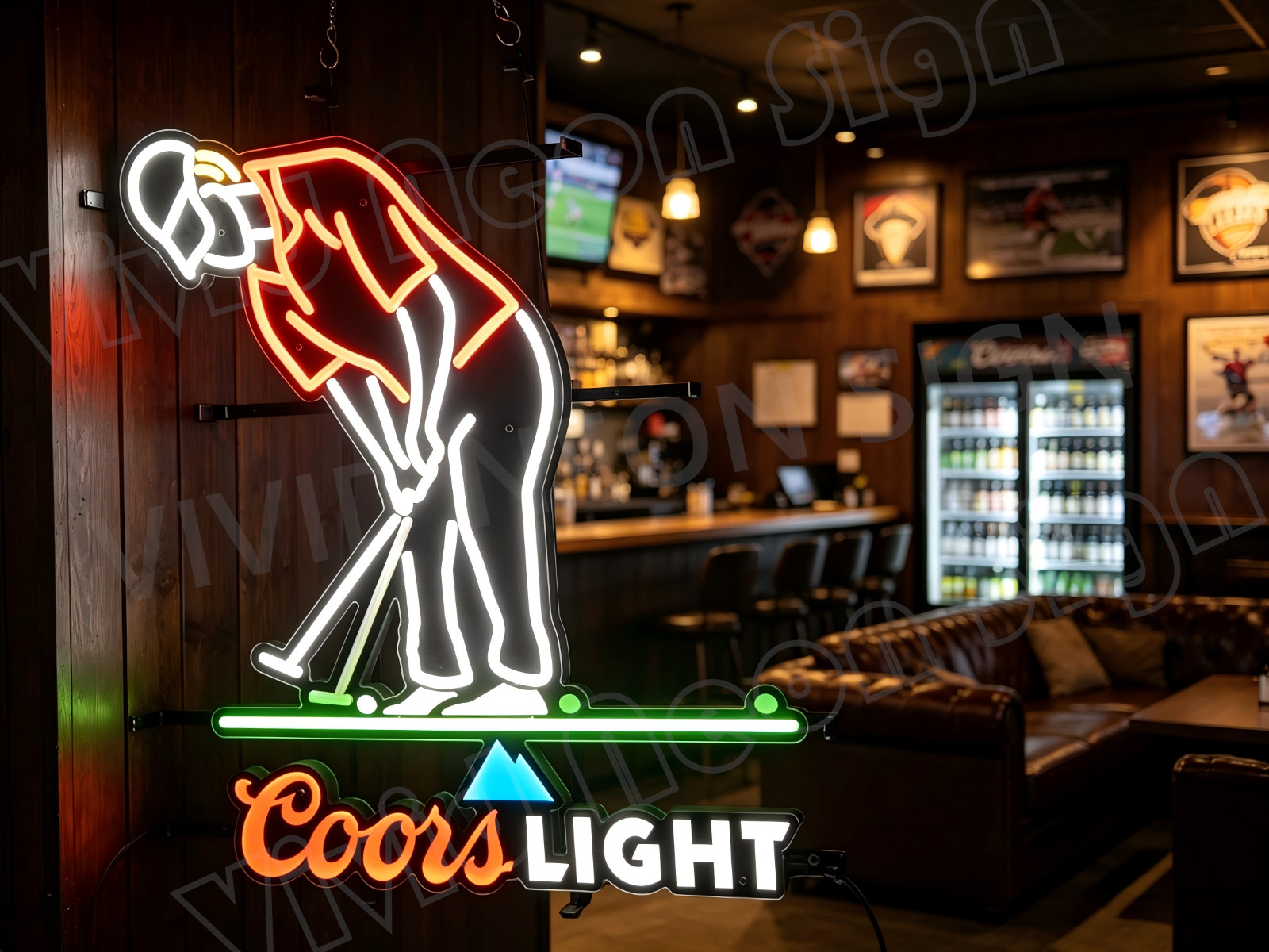 Coors Light Golf Beer Neon Led Sign Lamp 24\