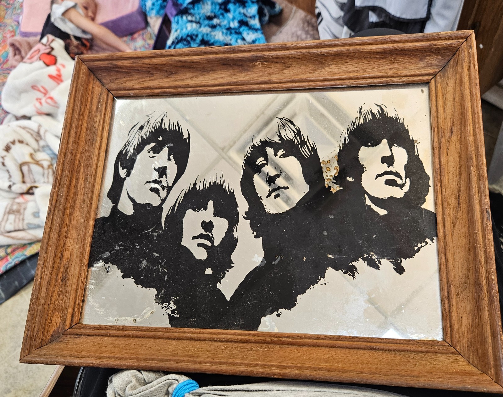 wall art vintage retro mid-century collectibles Beatles mirror 