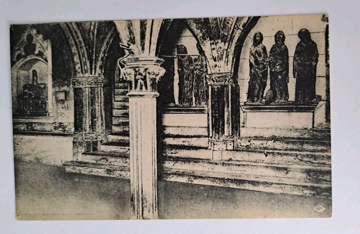 Postcard French Basilica of Toulouse Stamp on Back
