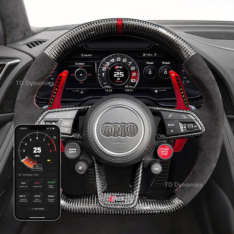 LED Steering Wheel Paddle Shifter for Audi TT TTRS R8 RS4 RS5 RS6 RS7 TDD Motors