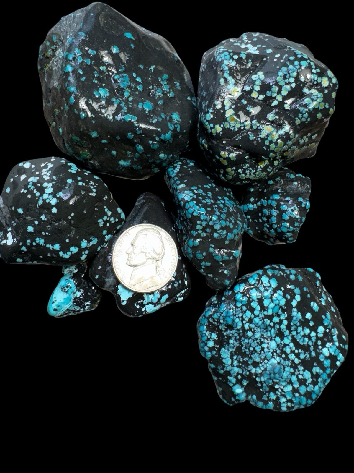 Cloud mountain turquoise rough small nuggets tumble cleaned 