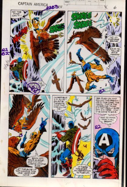 Original 1979 Captain America 238 Color Guide Art page 6 by Marvel Comics,1970\'s