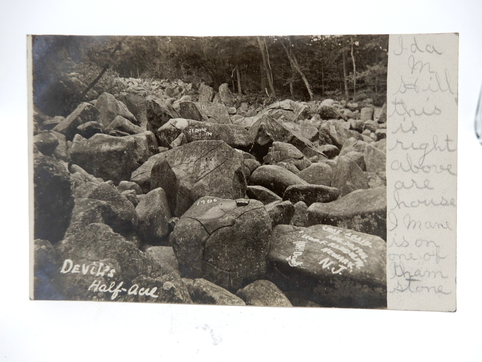 Neshanic Sourland Mountain NJ RPPC Real Photo Postcard Devil\'s Half Acre #2