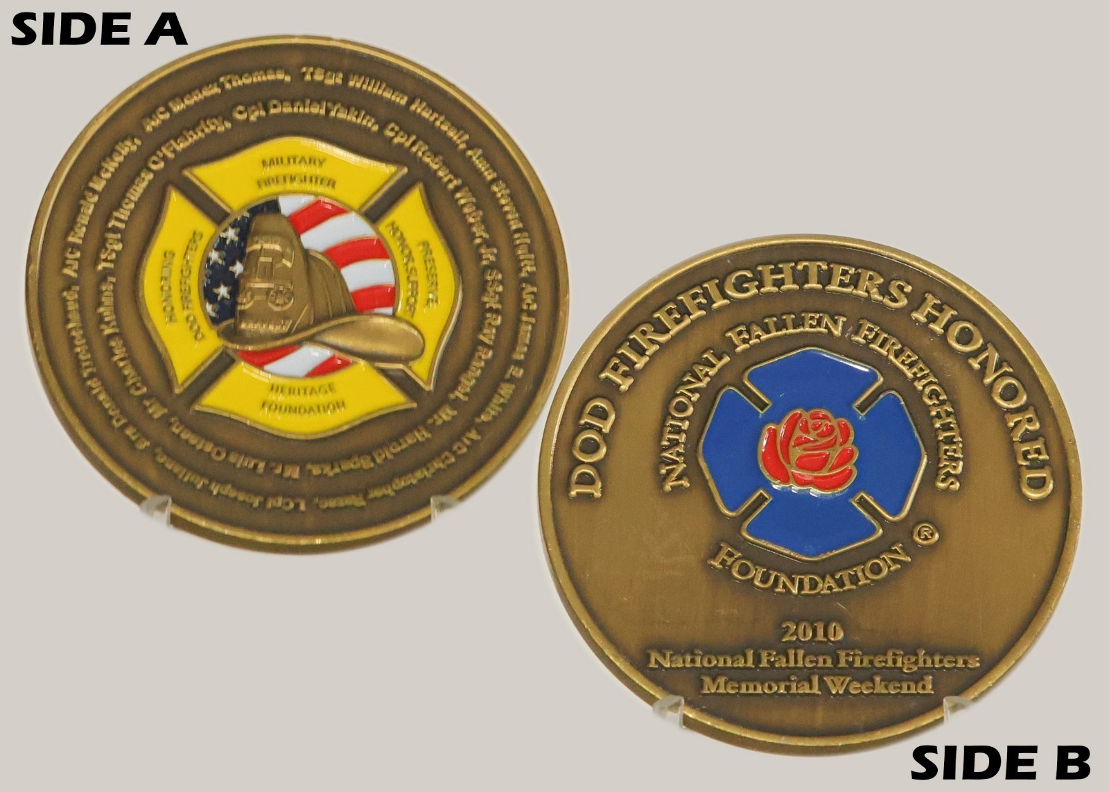 DOD Firefighters 2010 National Fallen Firefighters Challenge Coin 3#X