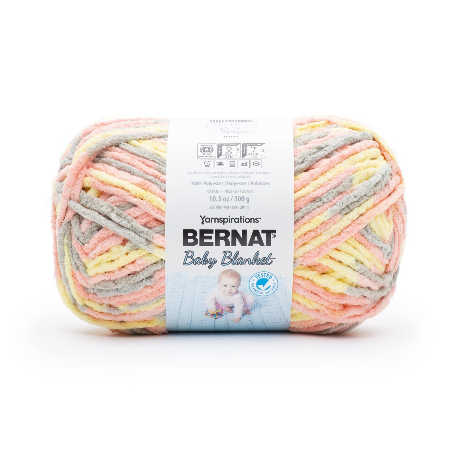 Bernat Baby Blanket Yarn 300G 10.5 OZ, Spring Blossom