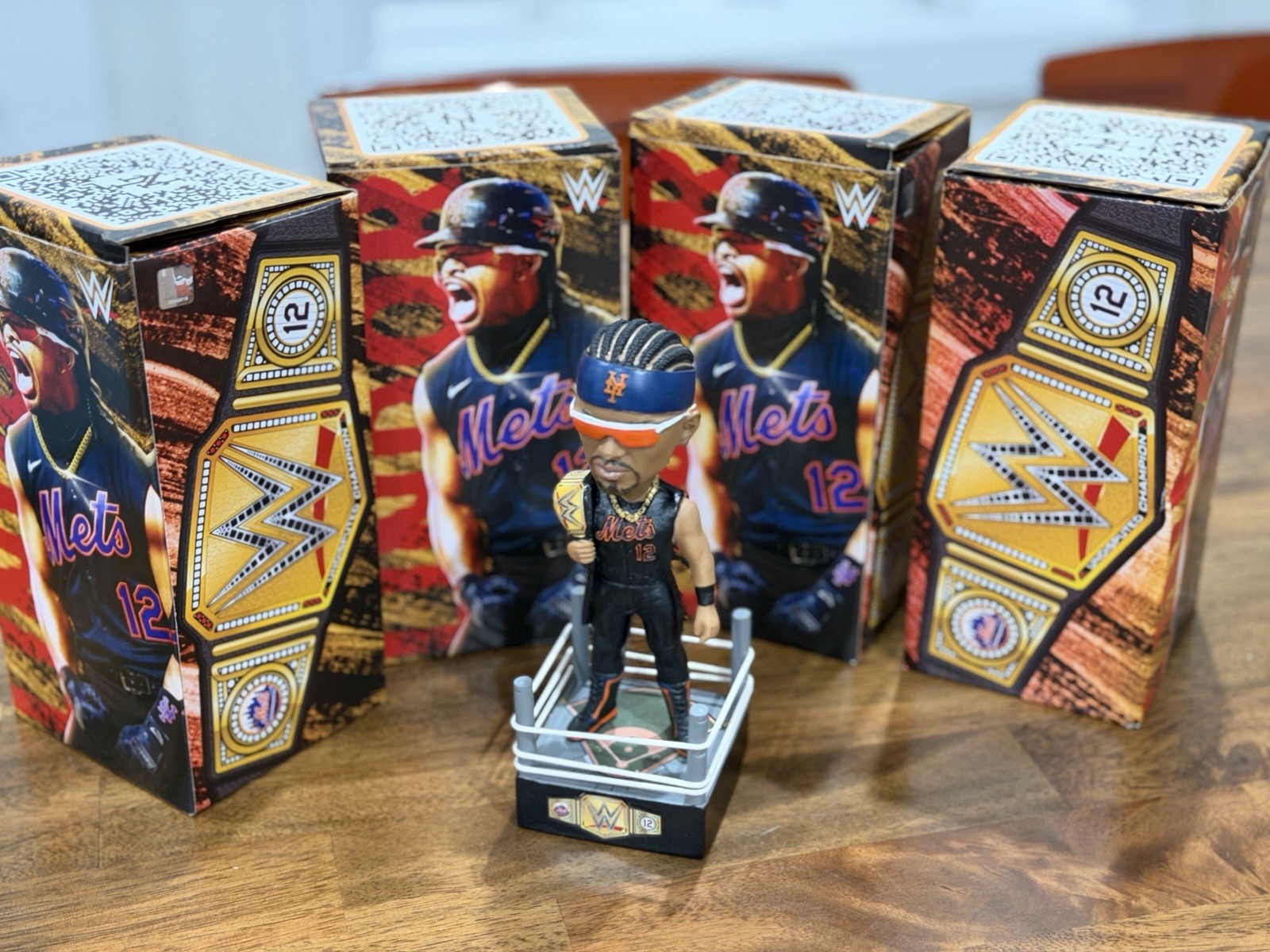 WWE Champion NY Mets Lindor Bobblehead Figure Boxed Original Unopened
