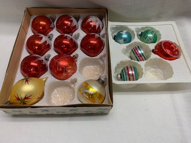 Vintage Mercury Glass Set of 15 Ornaments