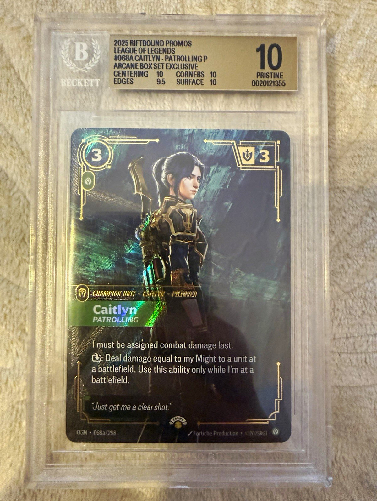 Riftbound Arcane Box Set Caitlyn Patrolling 068a BGS 10