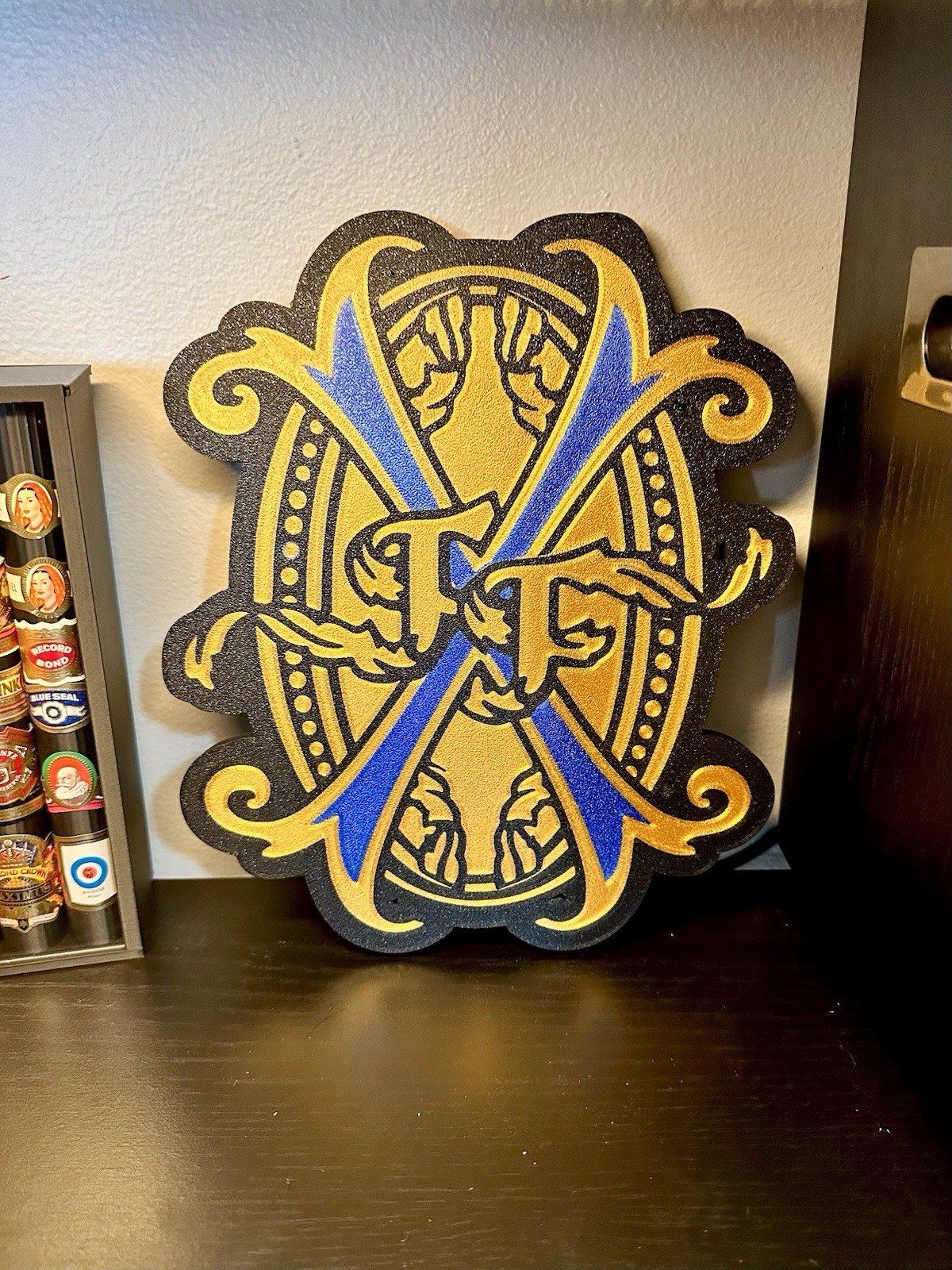 New Arturo Fuente Opus X Blue 20th Anniversary Logo Sign Cigar Art Wall Store Ad