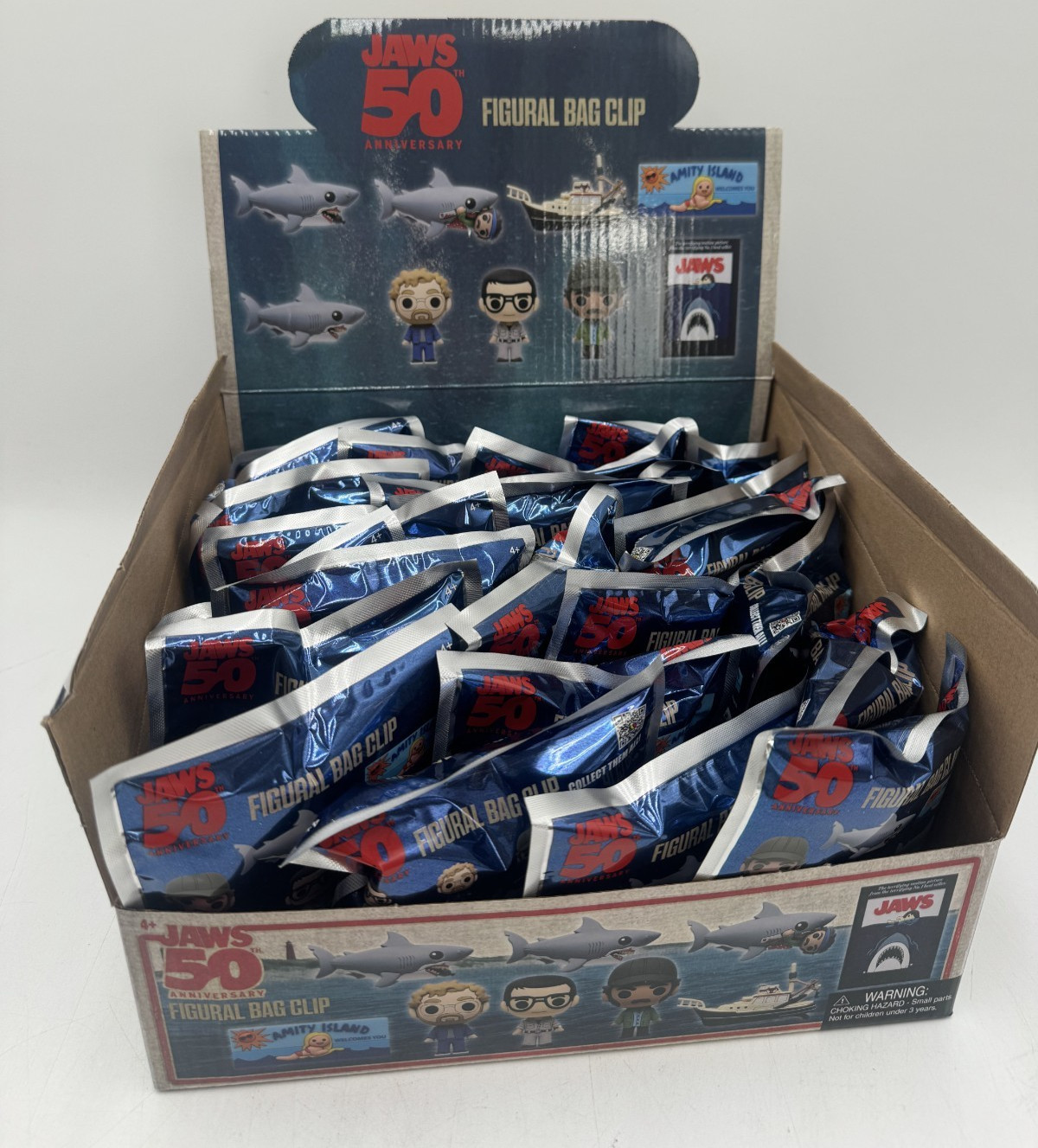 Jaws 50th Anniversary 3D Foam Figural Key Chain Clip Blind Bag BULK CASE X 24