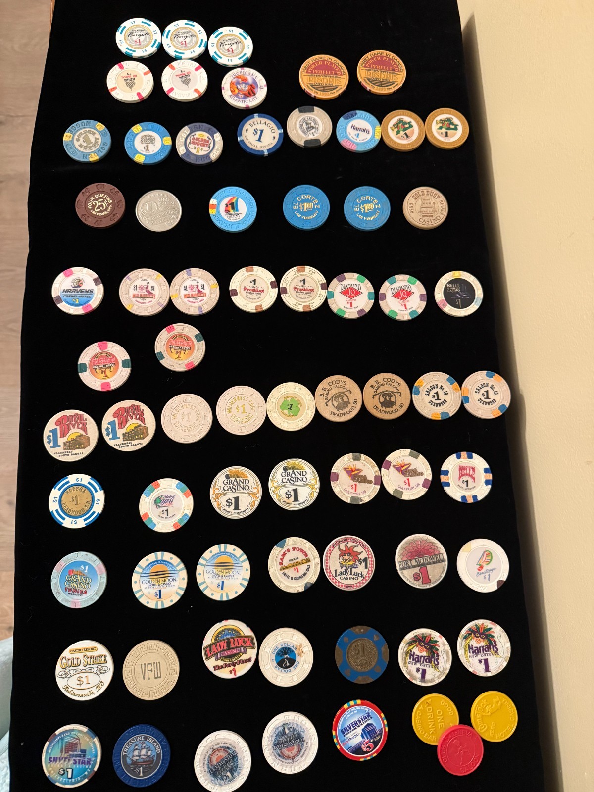 Vintage Collection Lot of 40+ Casino Chips – Las Vegas, Atlantic City, Deadwood