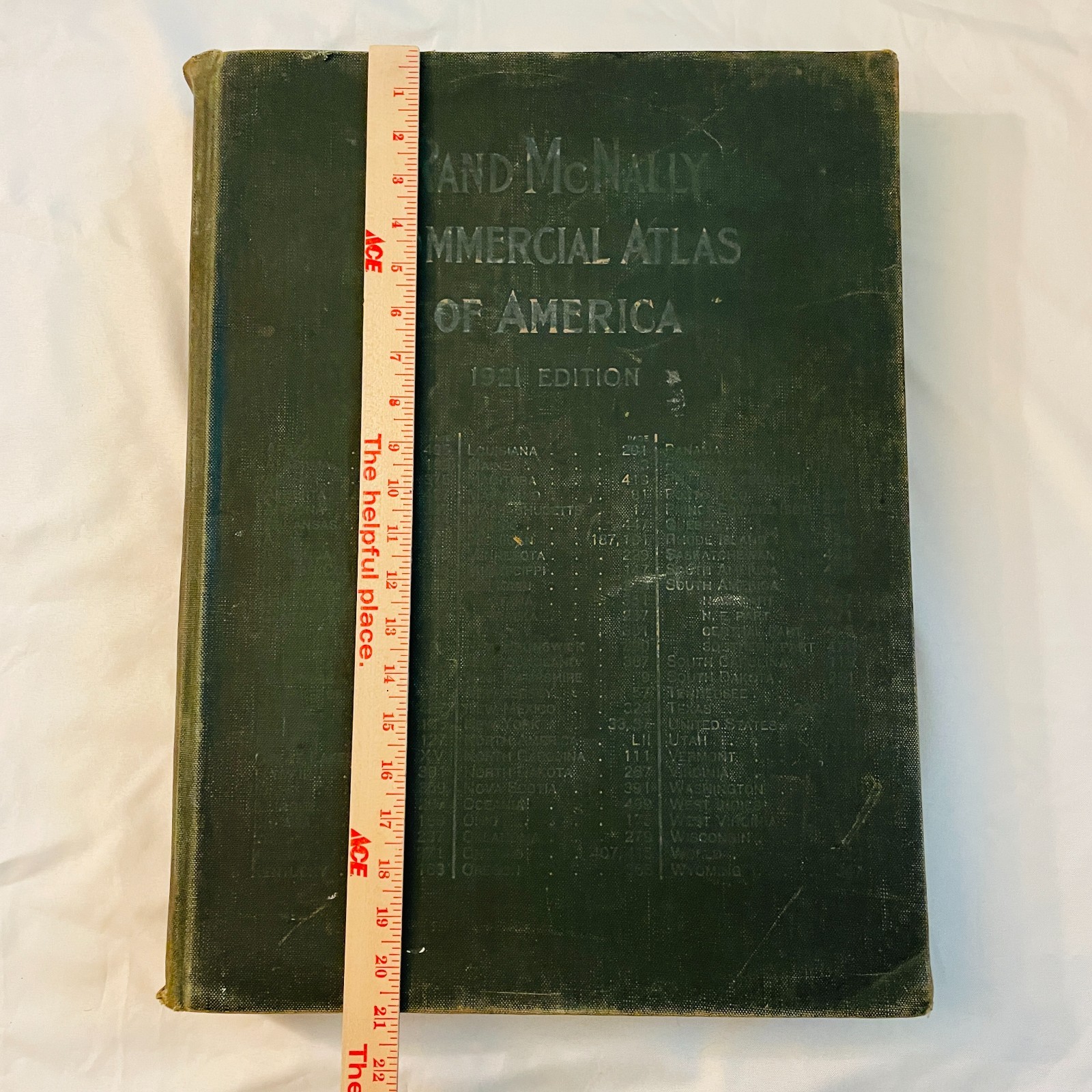 Rand McNally Commercial Atlas of America 52nd Edition 1921 Huge Book 21x15