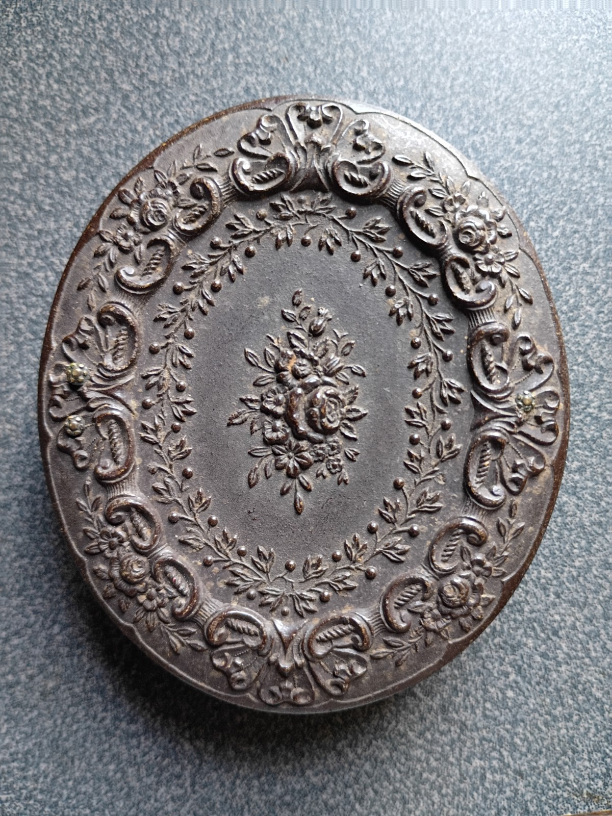 Antique Oval Thermoplastic Union Case For Tintype Photo 3\