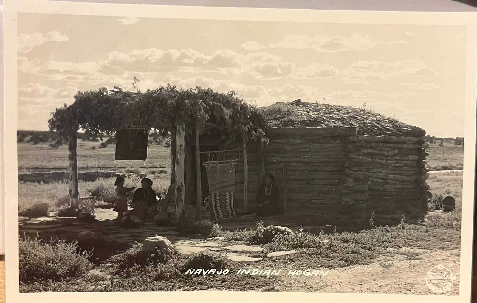 Original Vintage RPPC Post Card EKC Navajo Indian Hogan