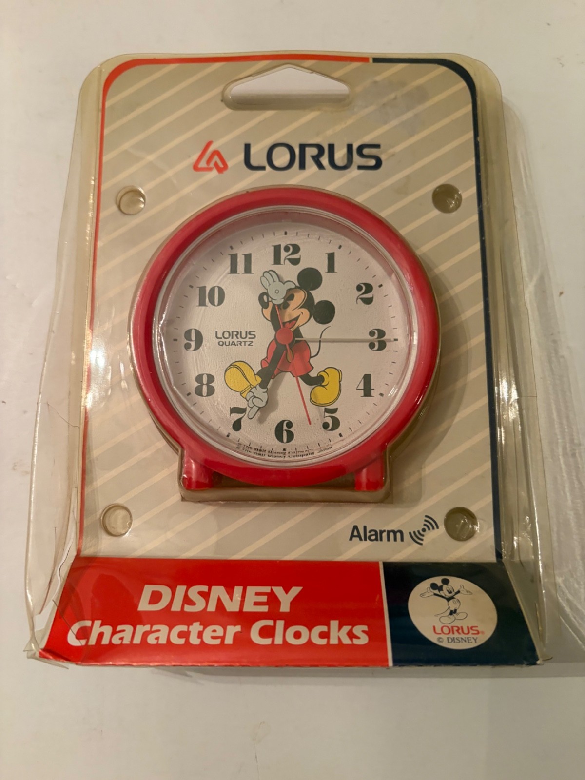 Vintage Lorus Disney Mickey Mouse Red Quartz Alarm Clock Character Collectible