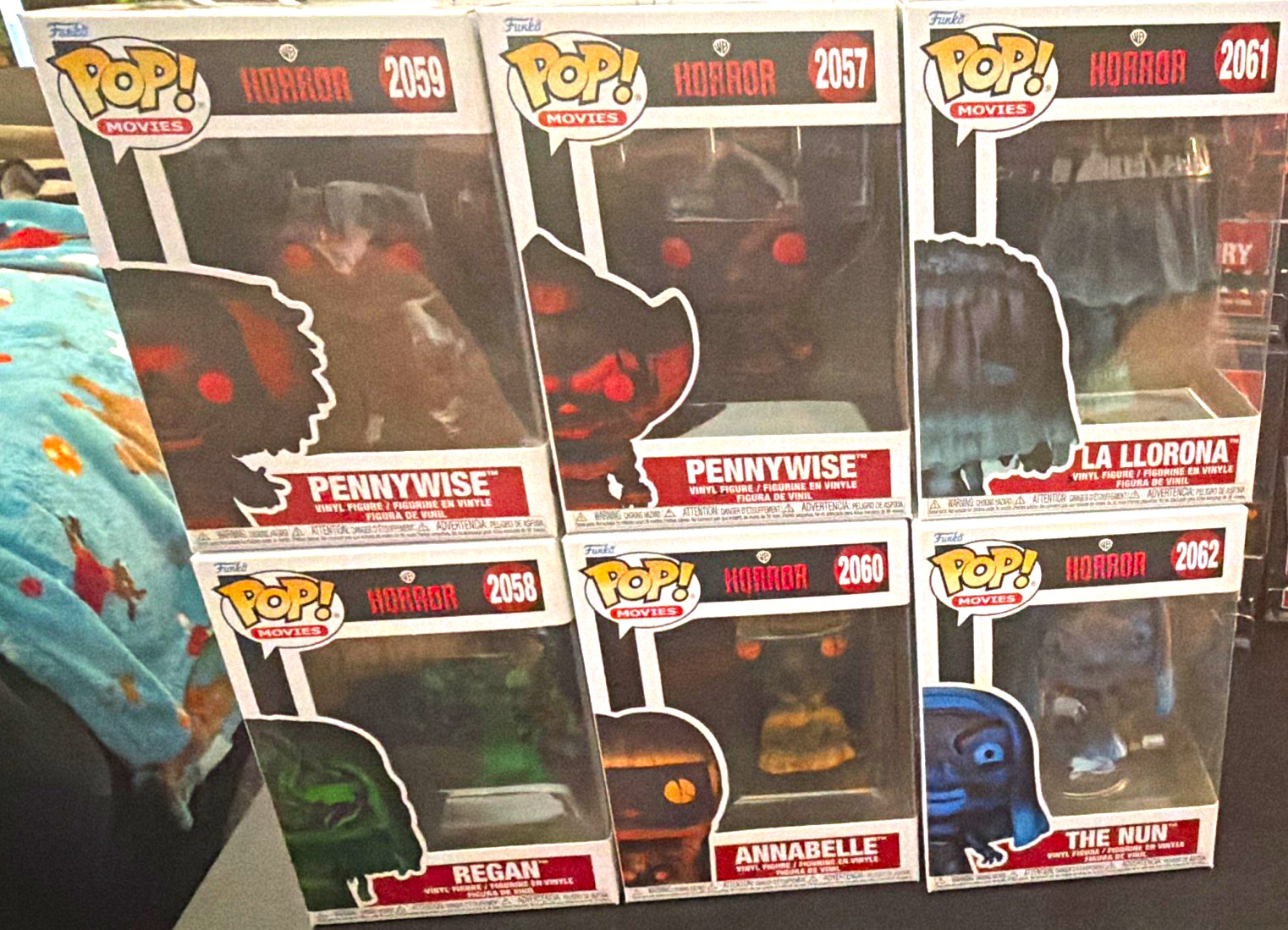Funko Pop  Mystery Horror WB  common 6-Pack  w/ sleeves, cards, & box.