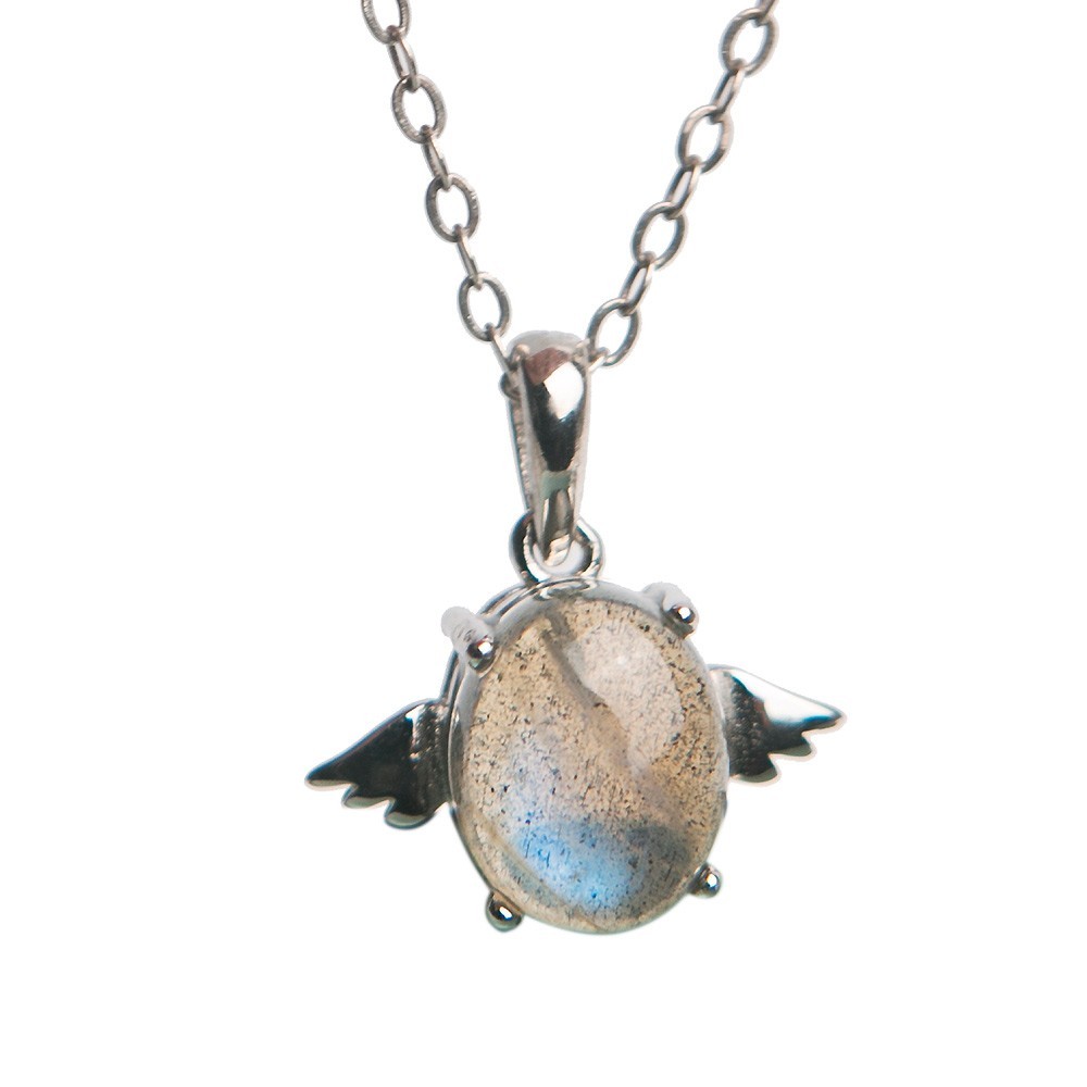 Genuine Rainbow Lights Natural Labradorite Crystal Necklaces Charms Pendant