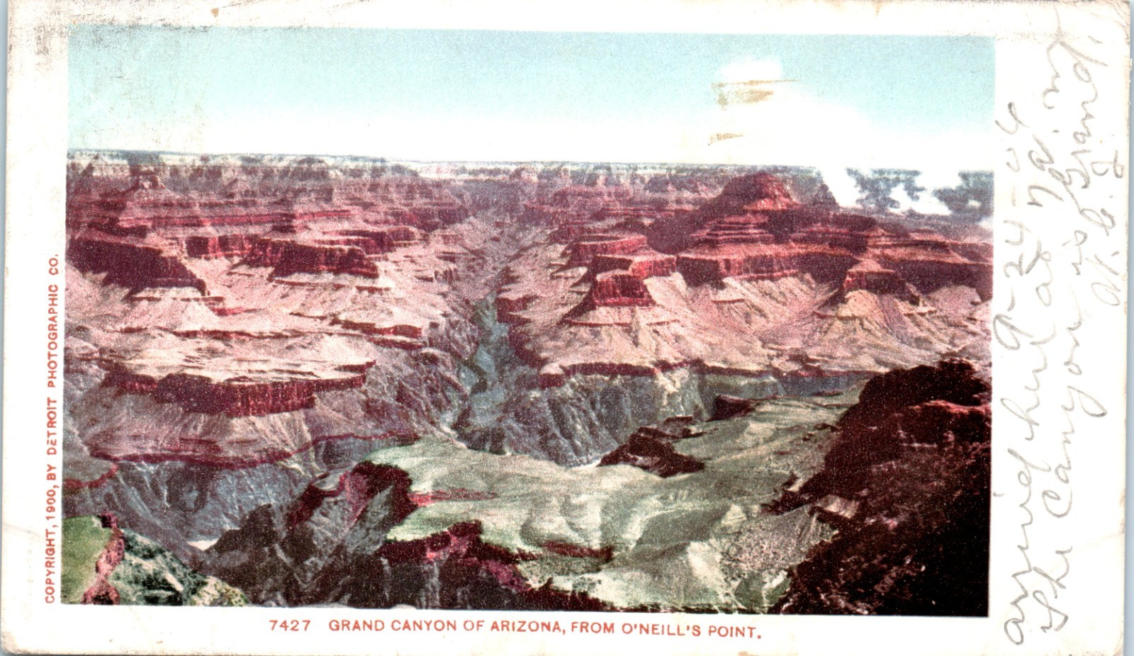Vintage Postcard 1906 Grand Canyon Arizona O Neill Point 1900 Detroit