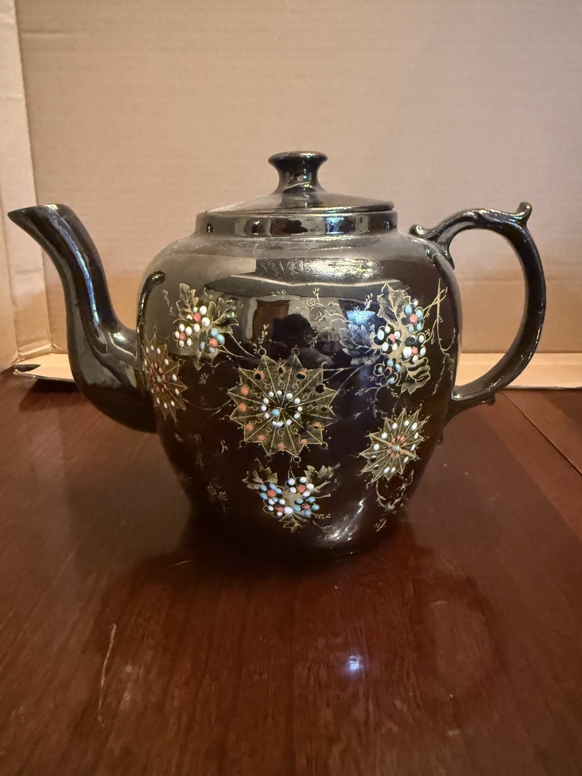 Vintage Price Kensington Teapot Floral Hand Painted Gold Trim England P&K