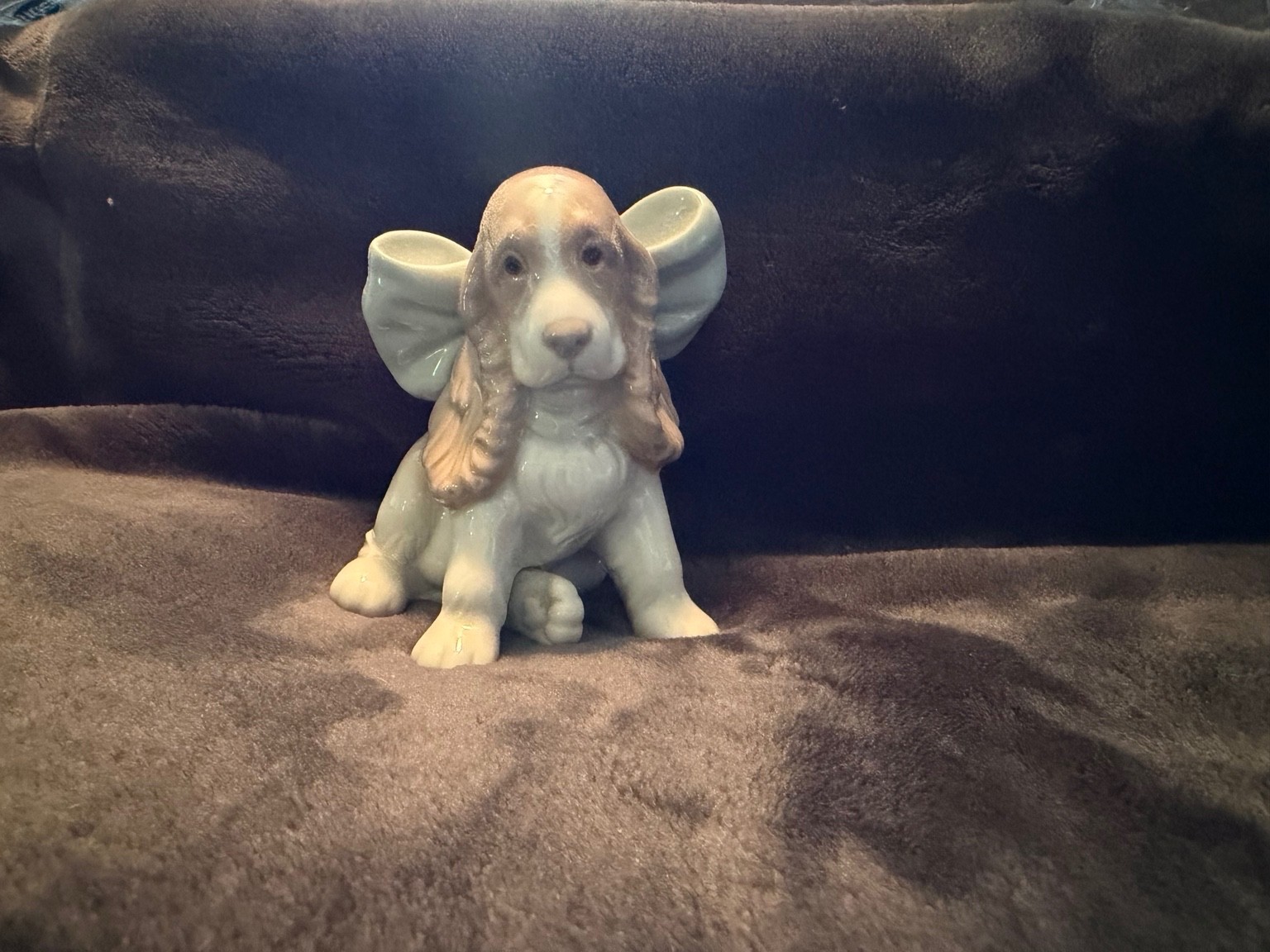 NAO By Lladro Dog With Blue Bow Daisa 1999 #1349 No Box Spaniel Puppy