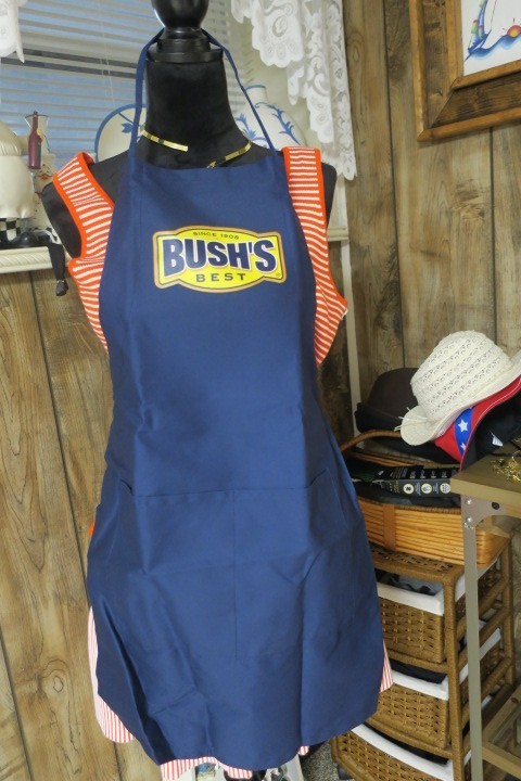 Unisex BUSH’S BEST since 1908 Beans - Apron /Navy  Blue yellow gold with pockets