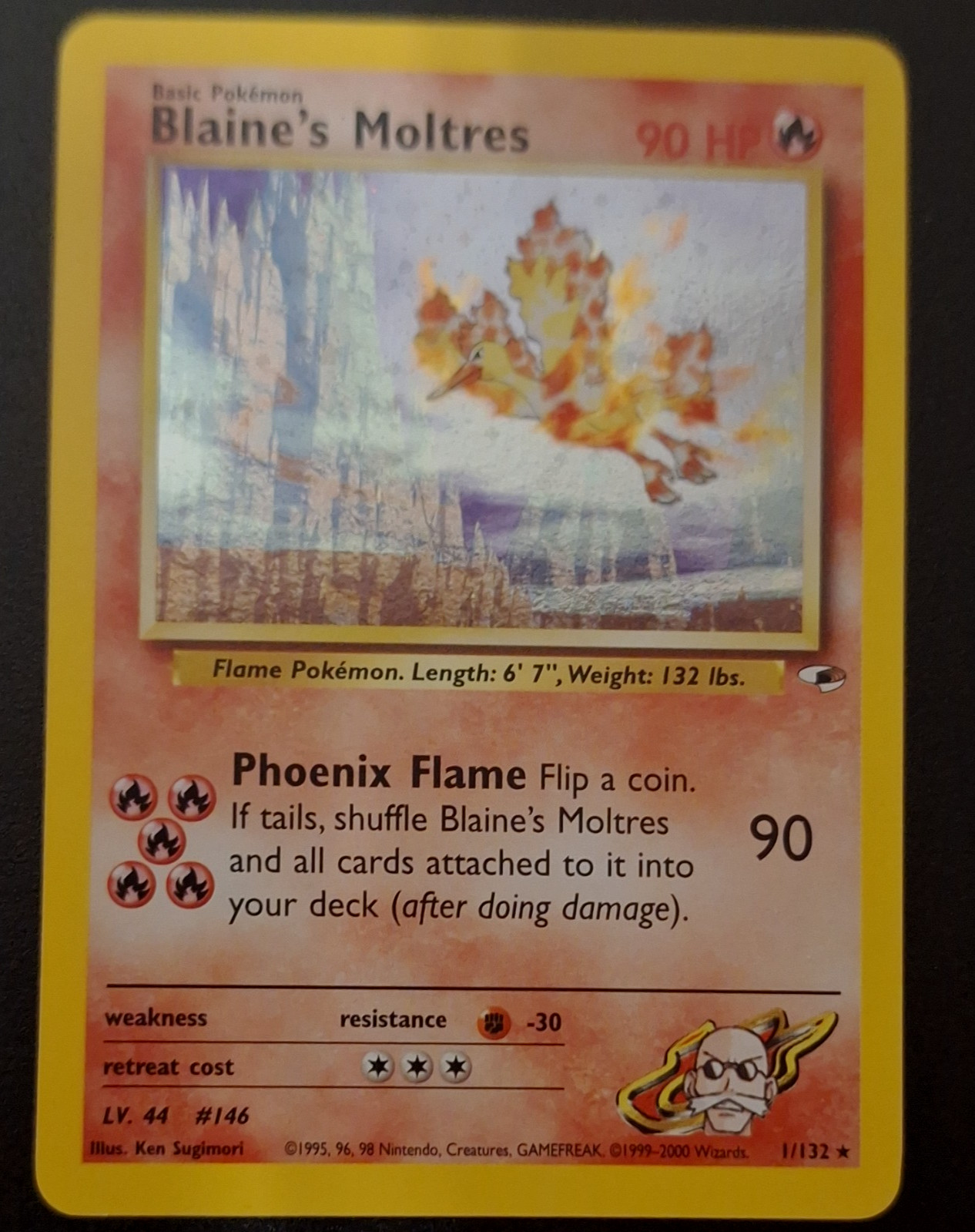 Wizards of the Coast Pokemon Blaine\'s Moltres 1/132 Holo ENG 1999 90 HP