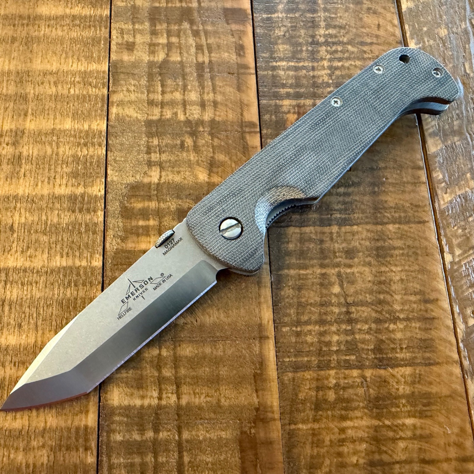 Emerson Knives Hellfire SF - Green Micarta - Tanto MagnaMax - Serial #0127 - NEW