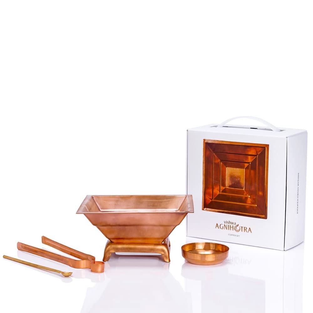 Vishwa Agnihotra - Copper Havan Kund Set foR Havan &Daily Puja Handmade Vedic