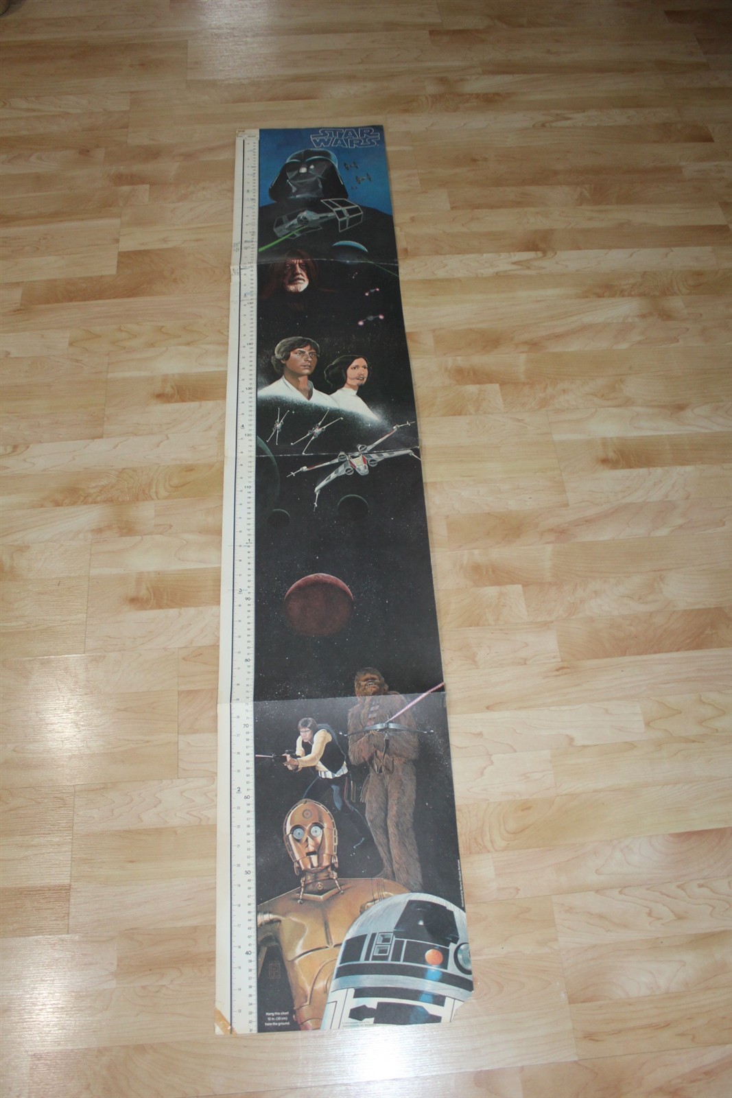 Vintage 1978 Star Wars Child Growth Chart Poster Cartoon