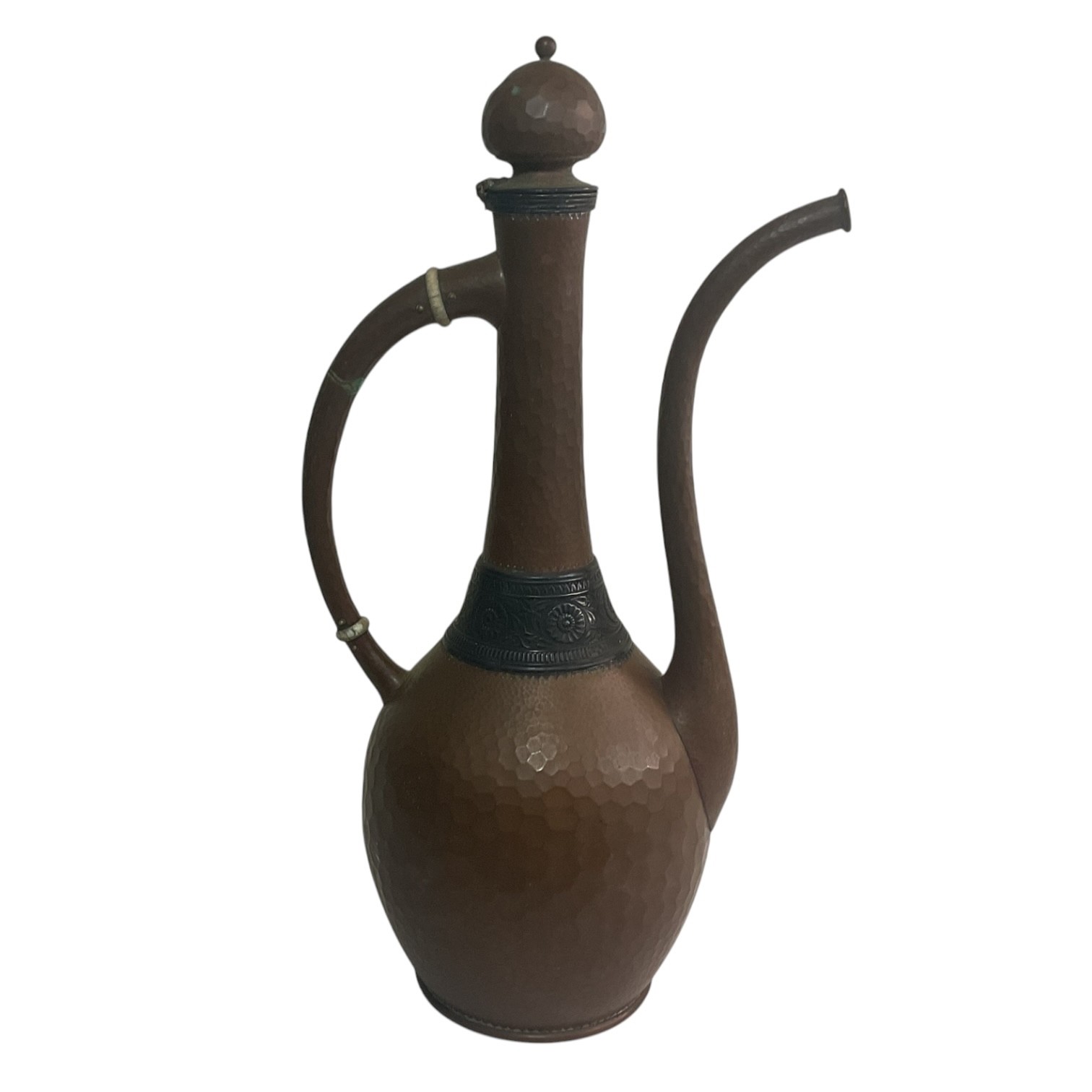 Gorham Co E40 Antique 1883 Hammered Copper Mixed Metal Coffee Pot Japonisme