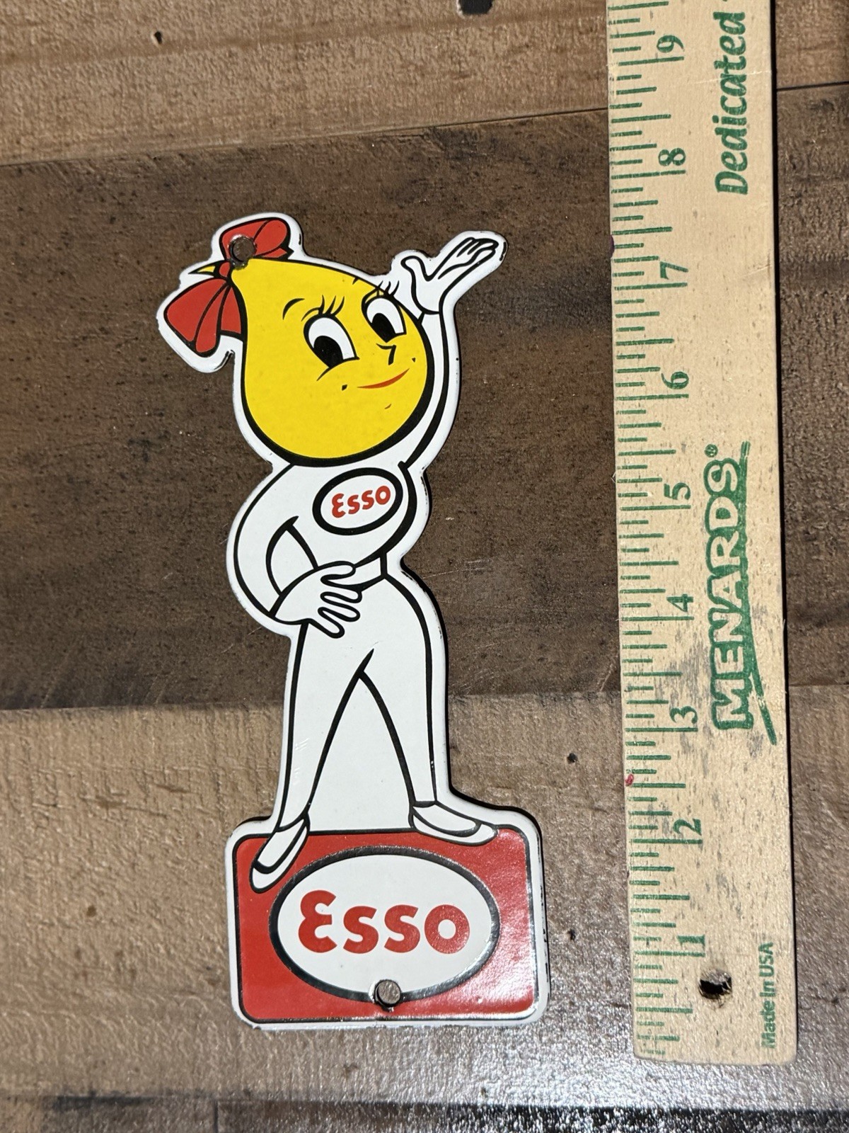 Vintage Style Esso Gasoline Gas Enamel Advertising Porcelain  Sign