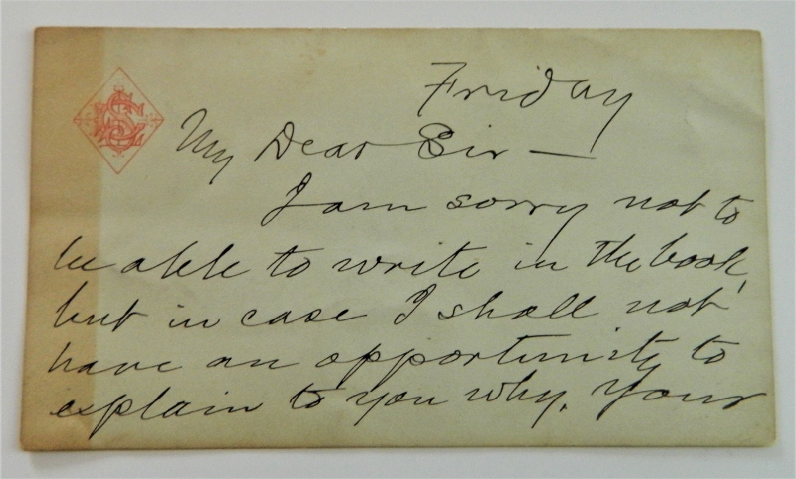 Signed Samuel Clemens (Mark Twain)  to John T. Ford Fam c 1865 on Clemens's Card