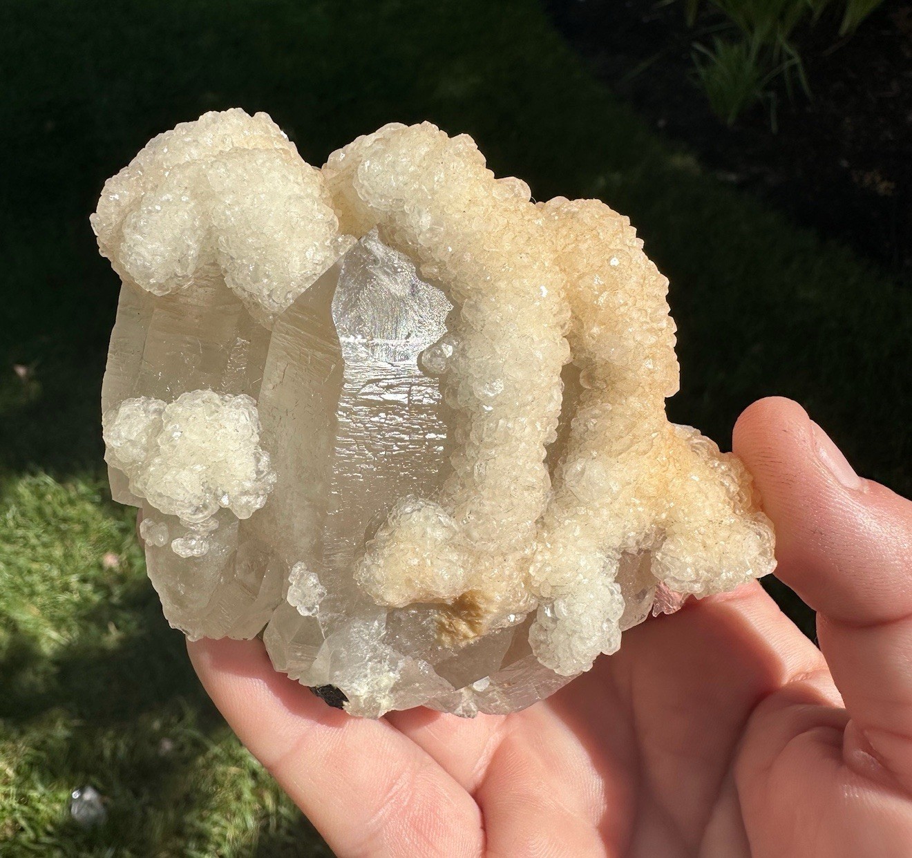 Large Cabinet Size Quartz With Calcite/Cavnic Mine/ Romania- Brilliant Pink UV