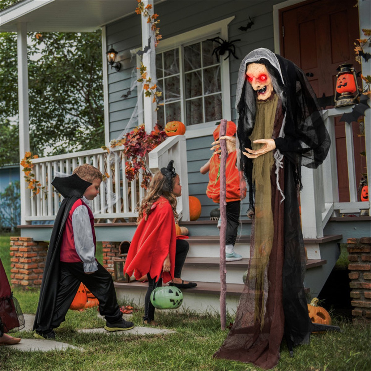 Yescom Animated Halloween Witch Crutch 5FT Sound Activated Party Yard Décor 2026
