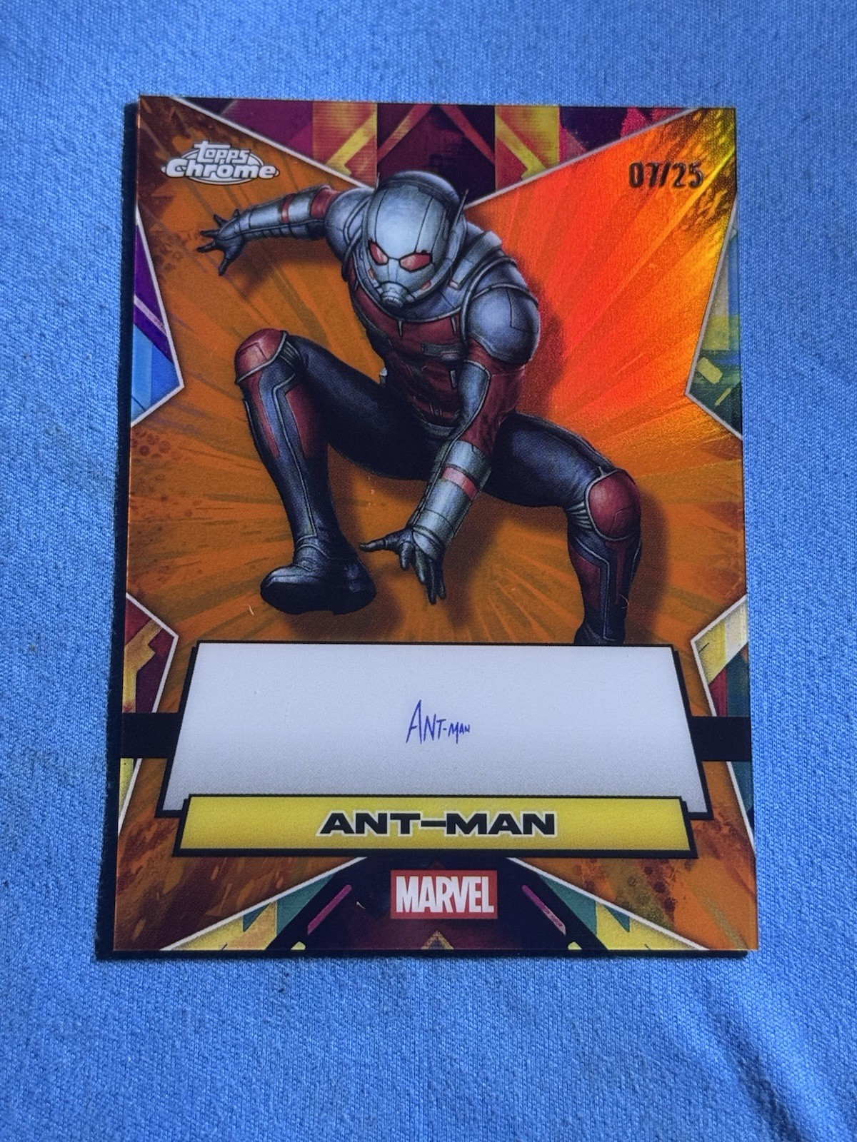 2025 Topps Chrome Orange Ant Man Facsimile Auto /25 #FA-AM