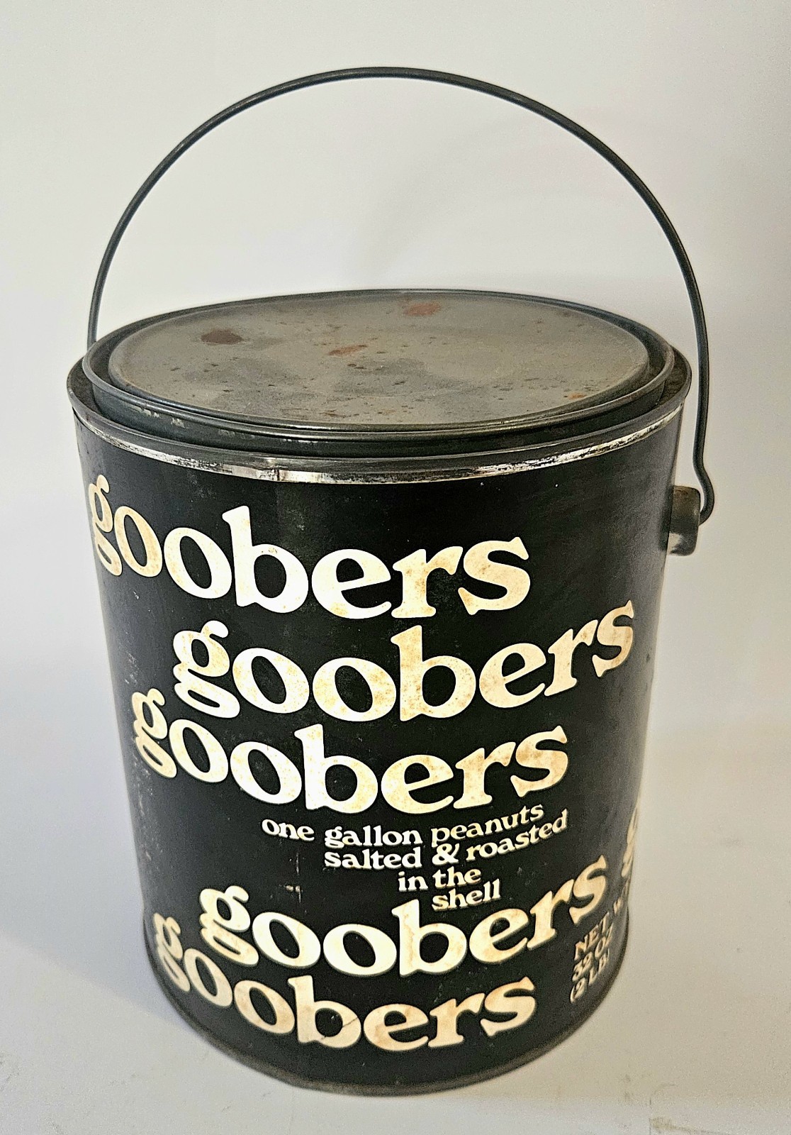 Vintage Rare Goobers Candy - 1 Gallon Metal  Can 1950s Advertising Dallas Texas
