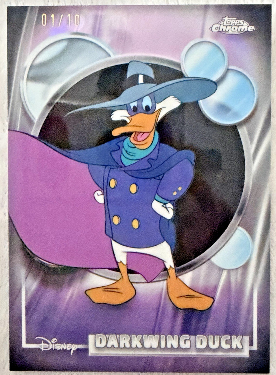 2026 Topps Chrome Disney Darkwing Duck #135 01/10 ALPHA Rare Parallel