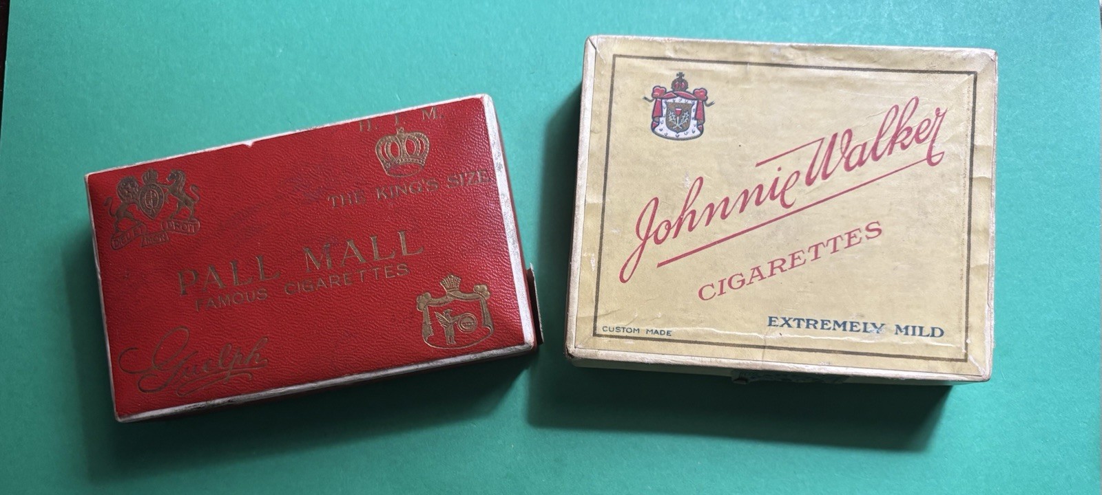 Vintage 1920\'s Cigarette Packs Pall Mall and Johnnie Walker