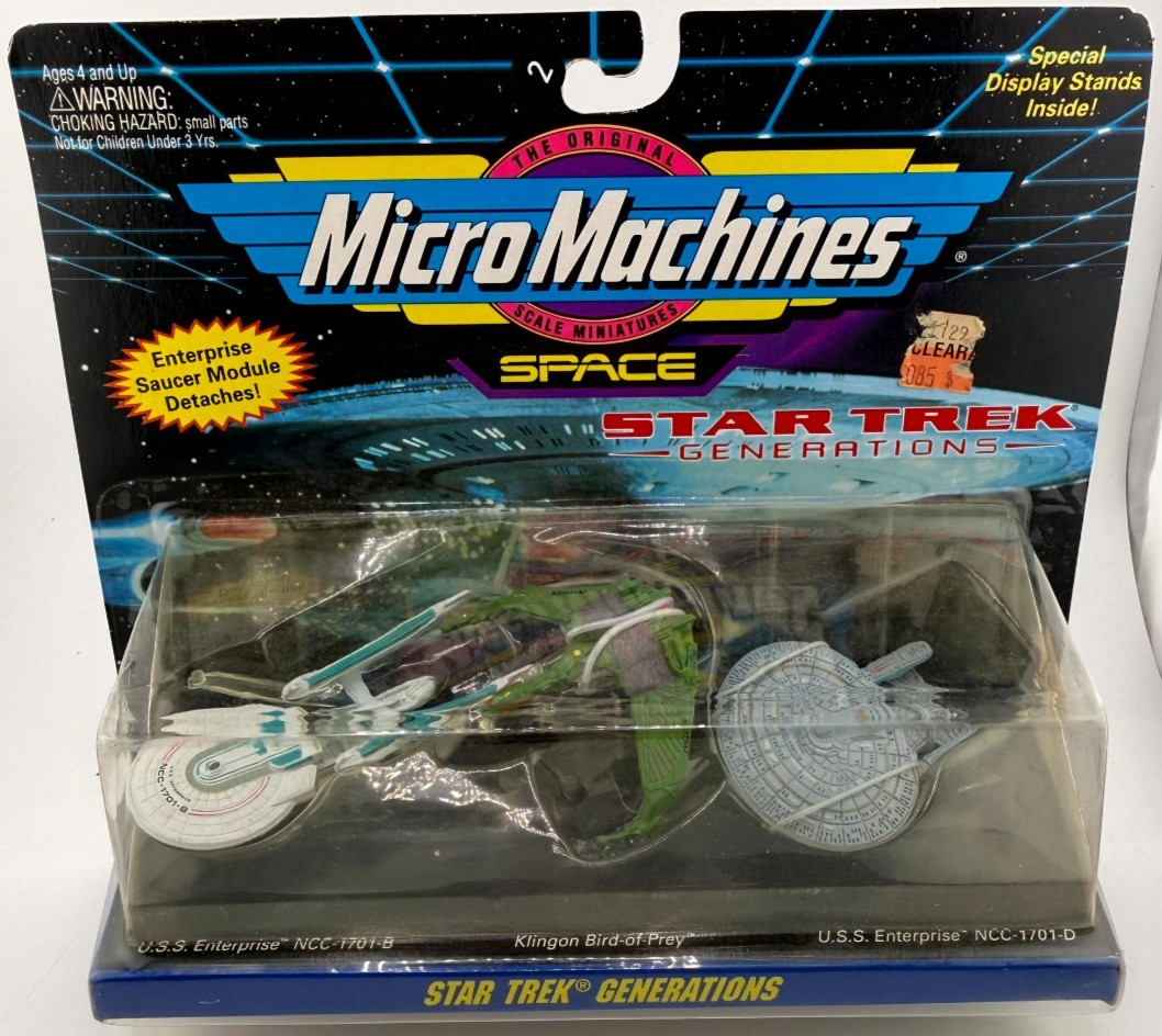 Vintage 1994 Micro Machines Star Trek Generations 3 Ship Pack 65846 NIP