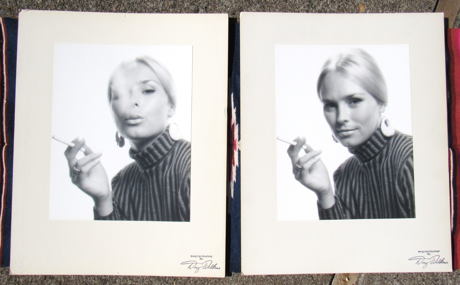 PAIR WILD VINTAGE 60S FASHION PHOTOGRAPHS DOUG WILKINS SIGNED MID CENTURY MODERN