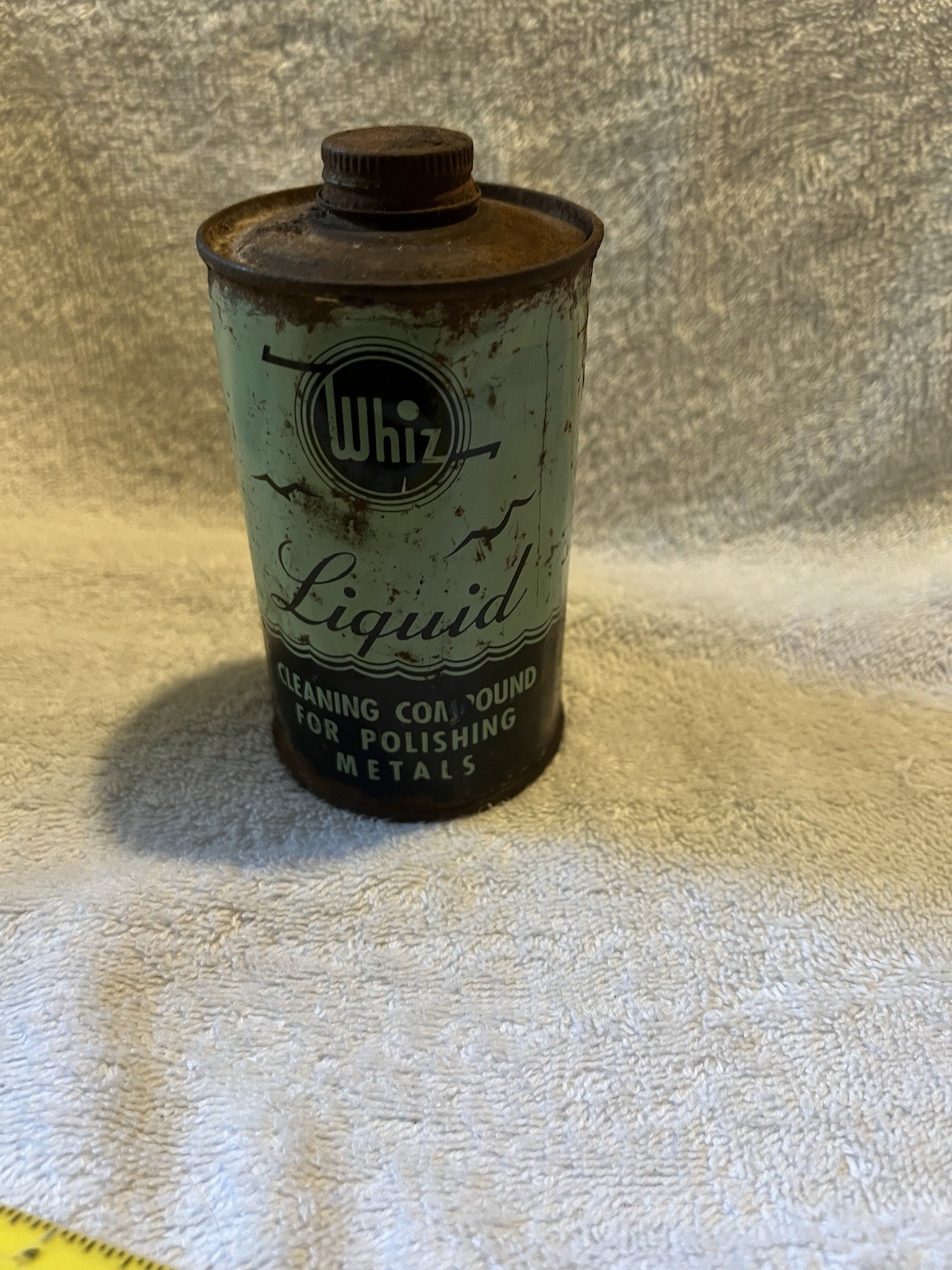 Vintage 1930s Whiz Liquid Cleaning COMPOUND Polish 16oz Can EMPTY PLEASE READ