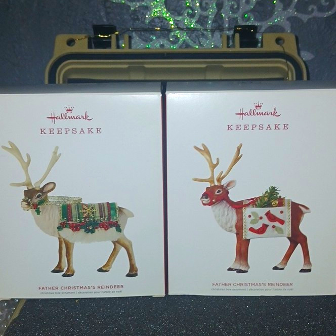 Hallmark Keepsake Limited Edition Reindeer Hanging Ornament Lot of 2 Christmas